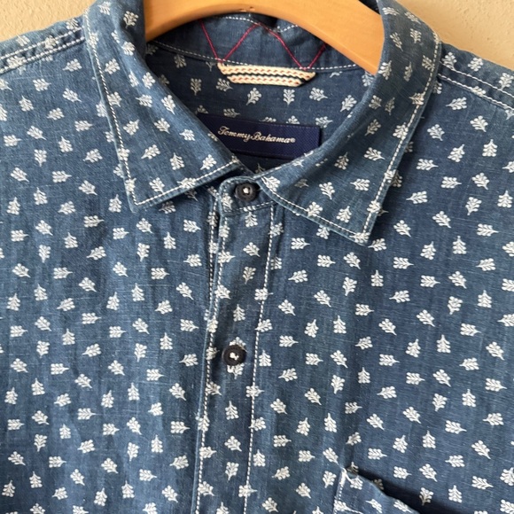 Tommy Bahama Blue Print Men's Shirt Size L - Picture 2 of 8